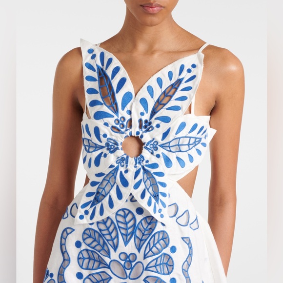 Farm Rio Broderie anglaise tiered cotton maxi dress - Picture 4 of 6